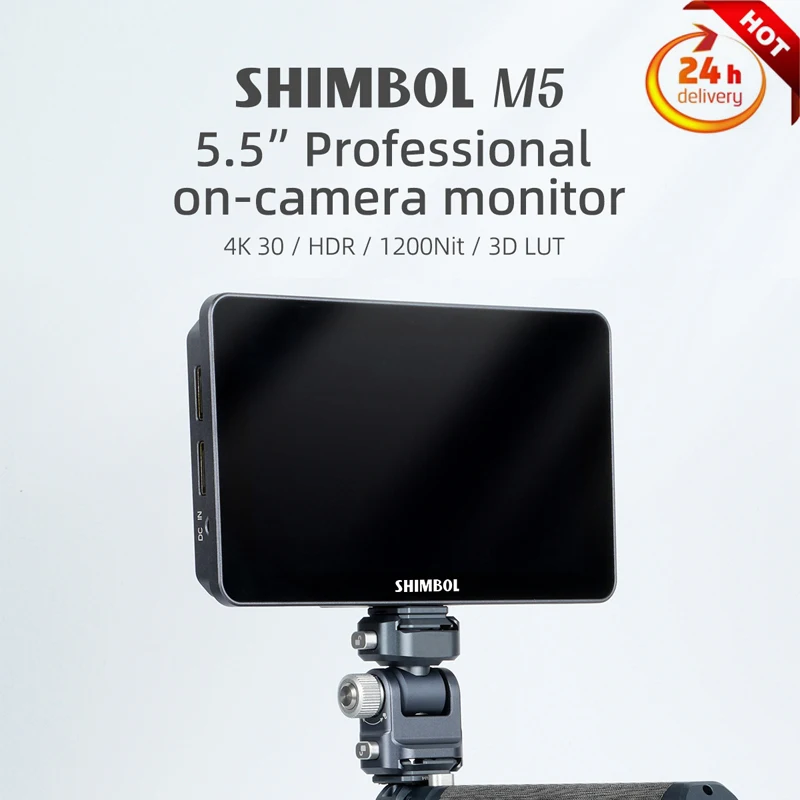 Shimbol M5 5.5 Inch Wireless Video Monitor 3D LUT HDMI-compatible 1200nit Ultra Bright Monitor Support 4K30 HDR Monitoring