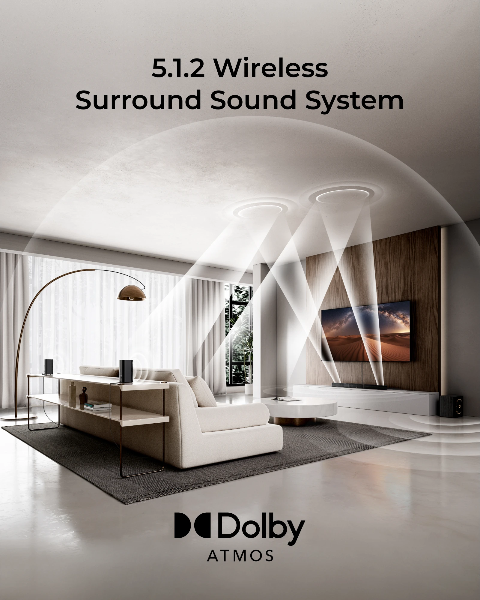 ULTIMEA 5.1.2 نظام الصوت المحيطي شريط الصوت للتلفزيون مع التحكم Dolby Atmos&APP، مكبر صوت بلوتوث للسينما المنزلية مع مضخم صوت #2