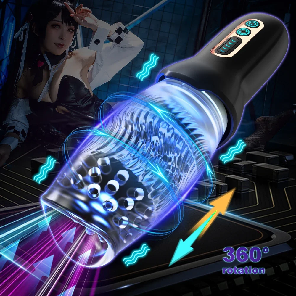 GAWK GAWK 3000 Adult Sex Toy Rotary Flashlight Electric Spinning Vibrating Realistic Penis Trainer Masturbation Cup for Man Male