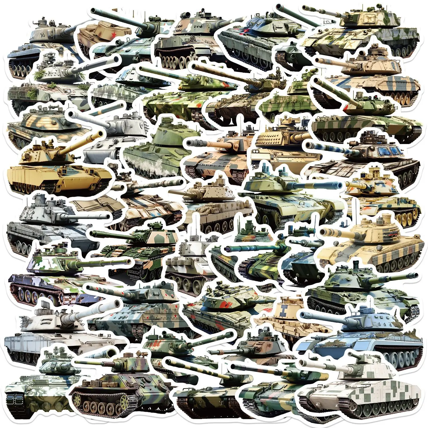 10/30/50Pcs Military Tank War Cool Stickers Laptop Skateboard Motorcycle Guitar Bike Waterproof Graffiti Sticker Decal Kid Toys