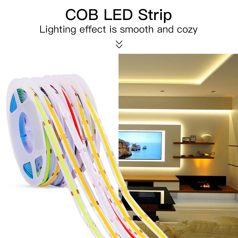 5M DC5V LED COB Strip Light 320Leds/M High Density Width 8mm With USB Flexible Tape Lights for Bedroom Home Decor Lamp Lighting