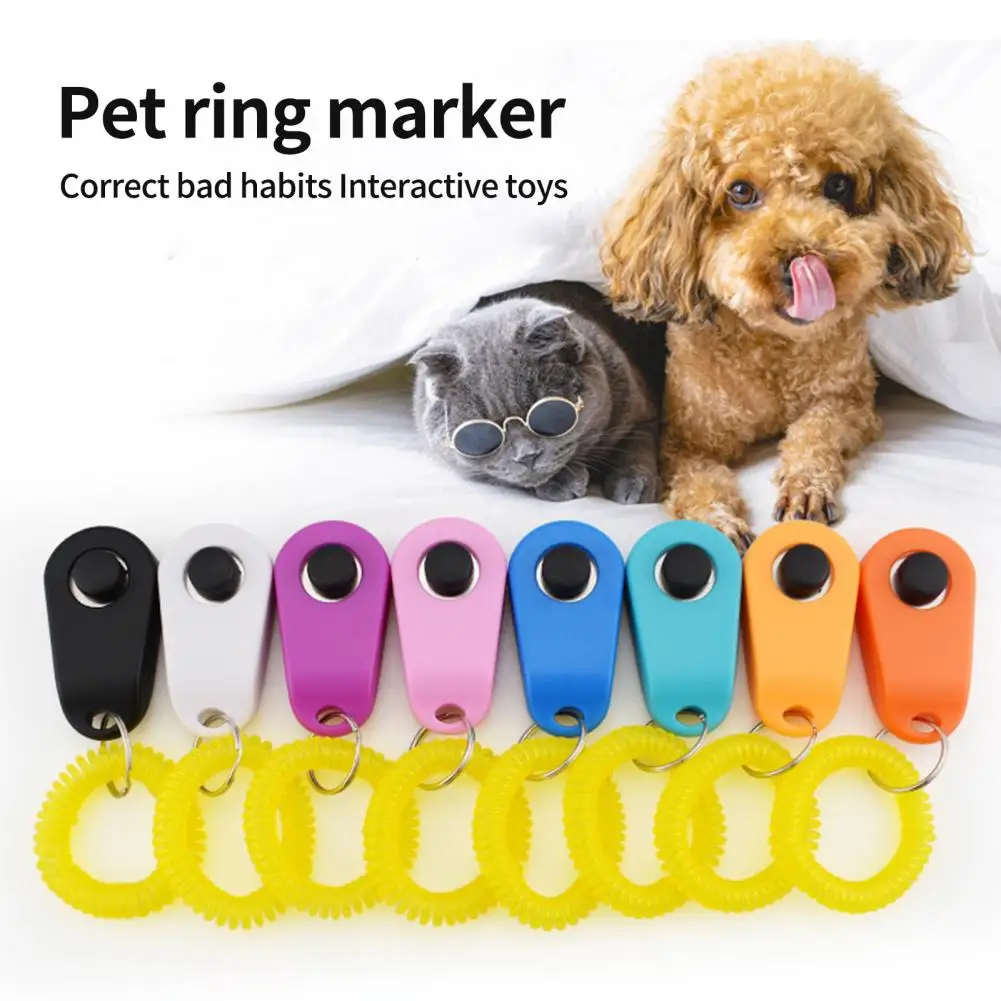 Universal Easy to Operate Cat Dog Behavior Reinforcer Trainer Efficient Finger Ring Cat Training Clicker Pet Accessories