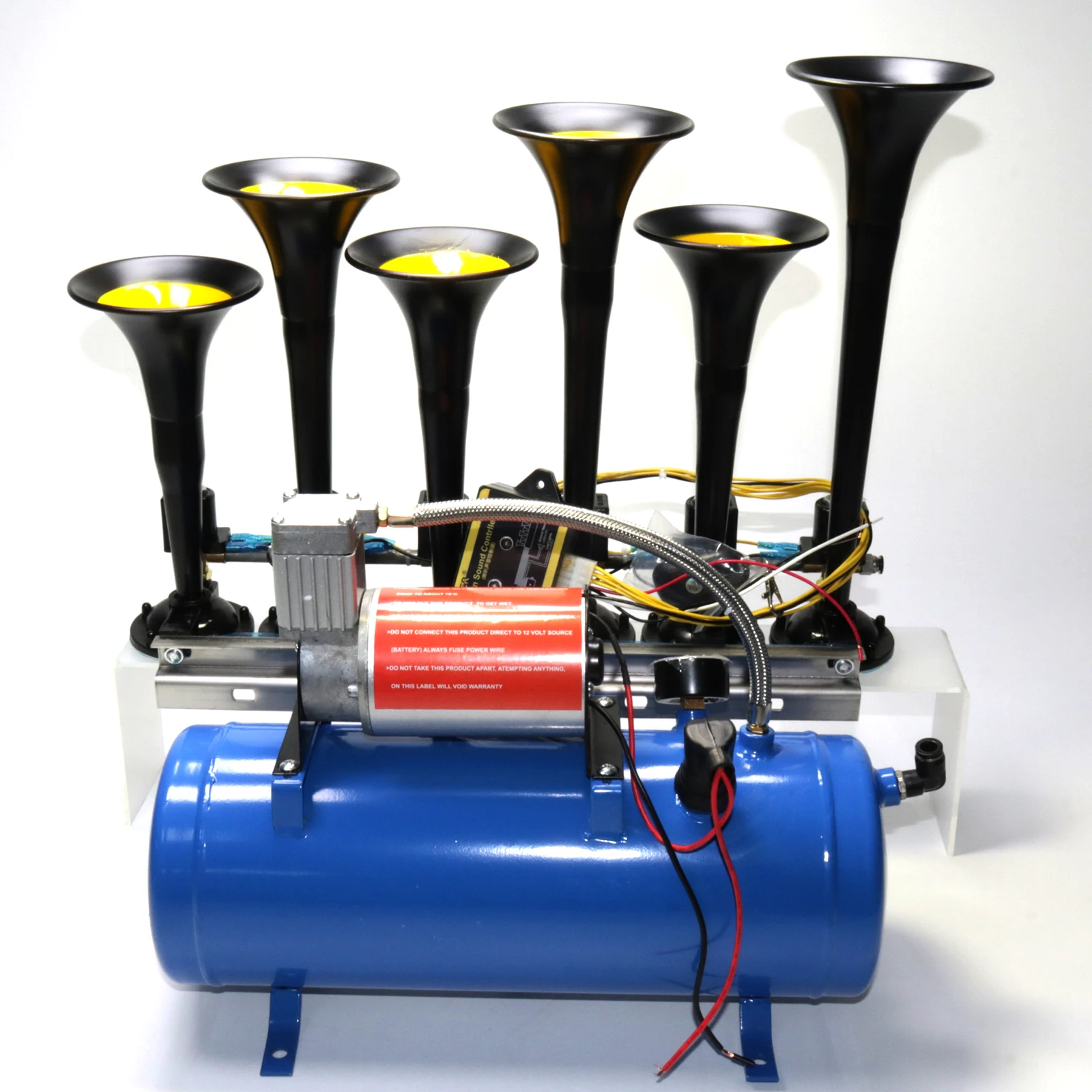 Truck music horn whistle 12V 24V 6L air compressor combination set Car modification parts Car decoration music horn Full set