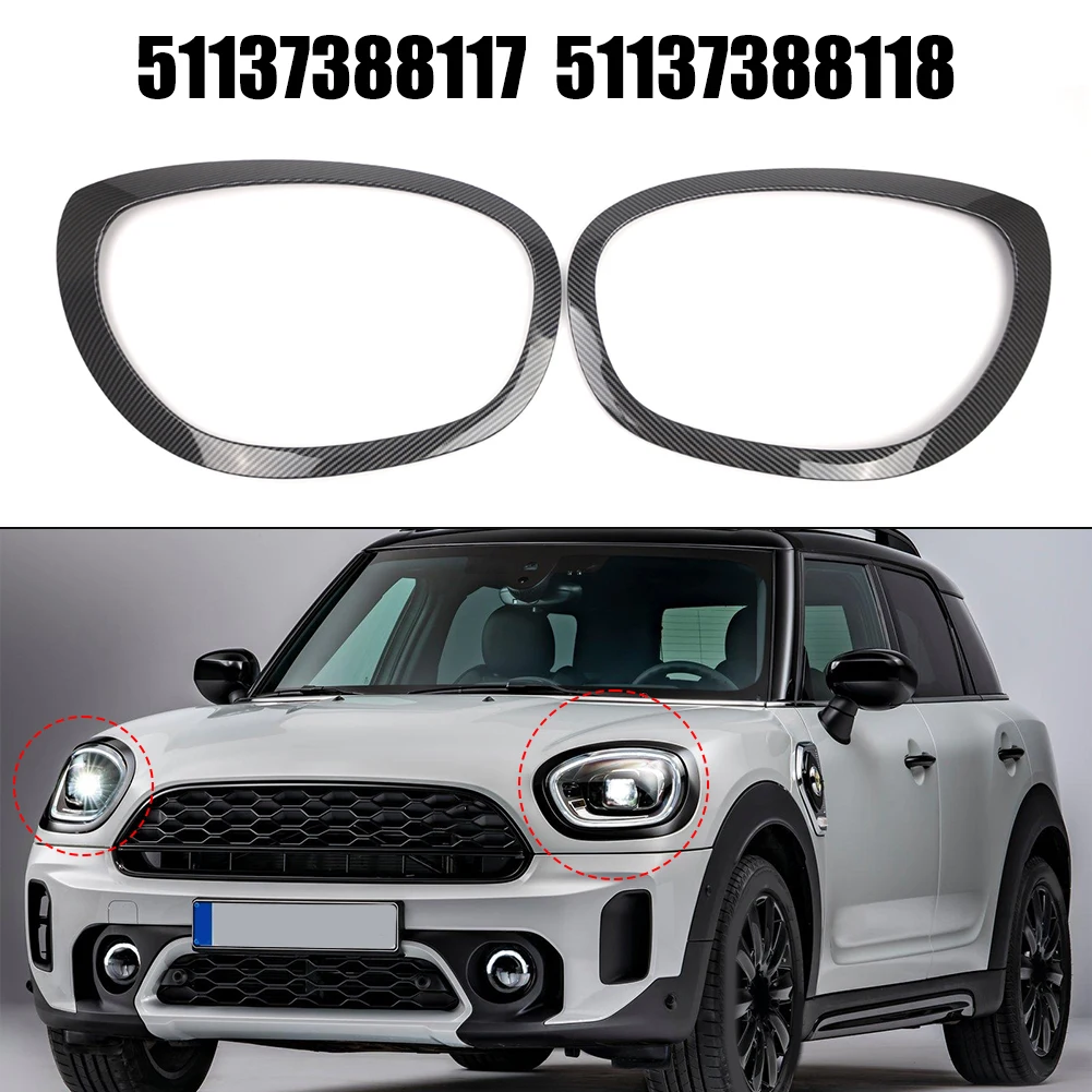

2pcs Headlight Bezel Ring Trim for Mini Cooper F60 F61 2017-2023 for Mini Countryman F60 F61 2017-2023 51137388117 51137388118