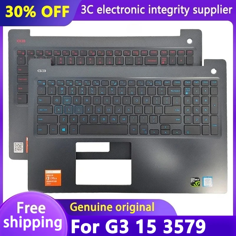

Original New Notebook US Keyboard for G3 15 3579 Series Laptop Palmrest Upper Cover keyboard with Backlit Top Case Replacement