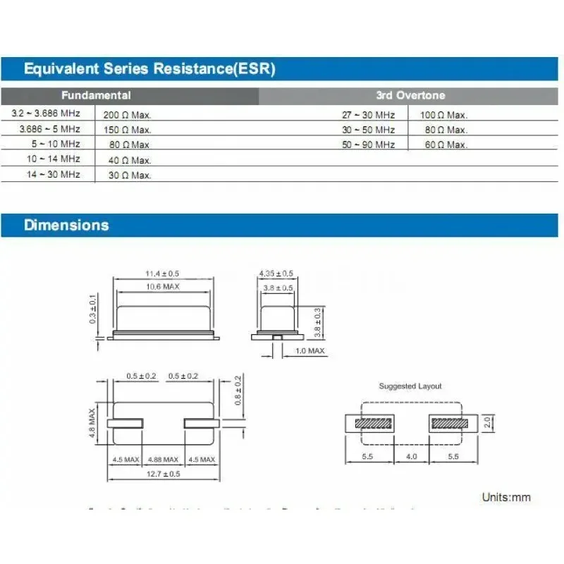 Chip Passive Quartz  Crystal Oscillator HC-49S 3.579545 3.6864 4 4.096 4.194304 4.332 4.433619 5 6 6.144 7.3728 8 MHz