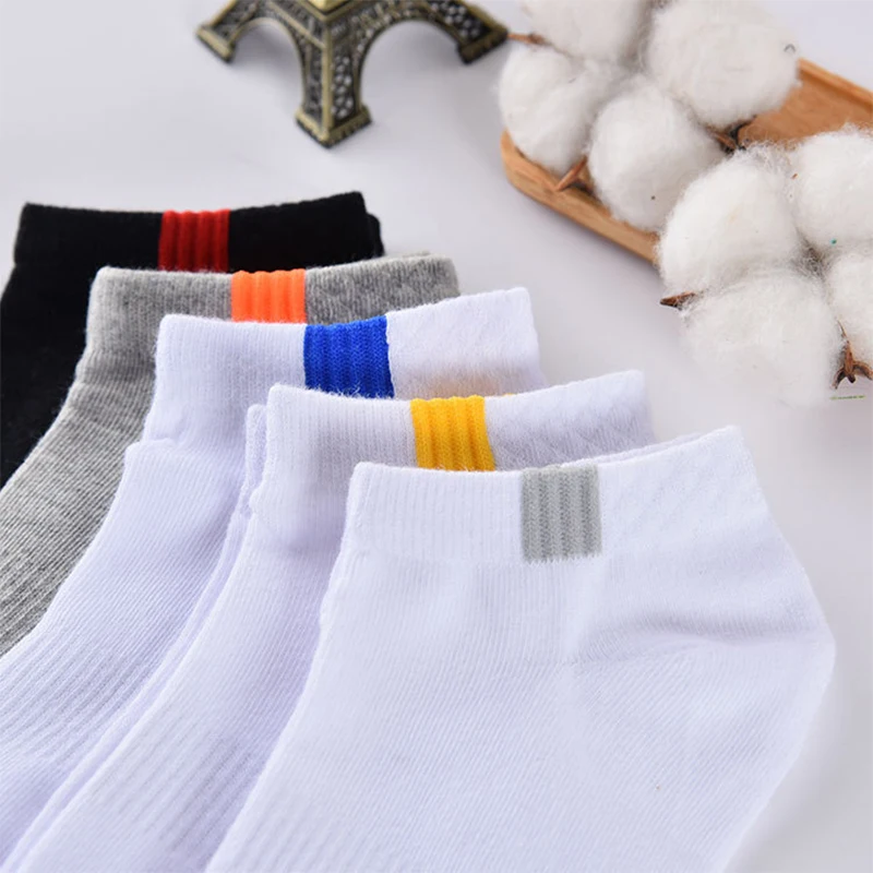 10pieces=5pair/lot Summer Cotton Man Short Socks Fashion Breathable Man Boat Socks Comfortable Casual Socks Male White Hot