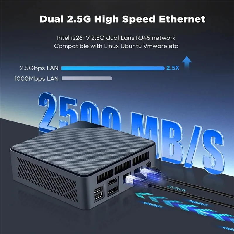 Mini computadora Terminal en la nube 2,5G Red dual Oficina Gaming Host Vice PC pequeña 8+ 128+ Wifi Enchufe de la UE