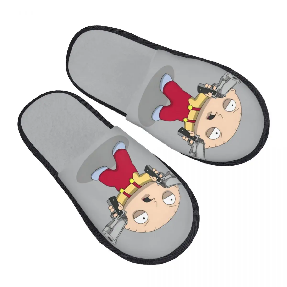 Damskie kapcie domowe z pianką memory, miękkie, z motywem rodziny, idealne do spa, model Stewie.