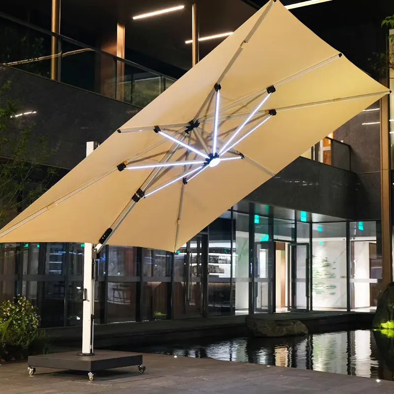 High Quality 3m Radii Aluminum Patio Umbrella Square Shape Sun Shade For Outdoor Furniture Gardens Beaches Hotels-Factory Price