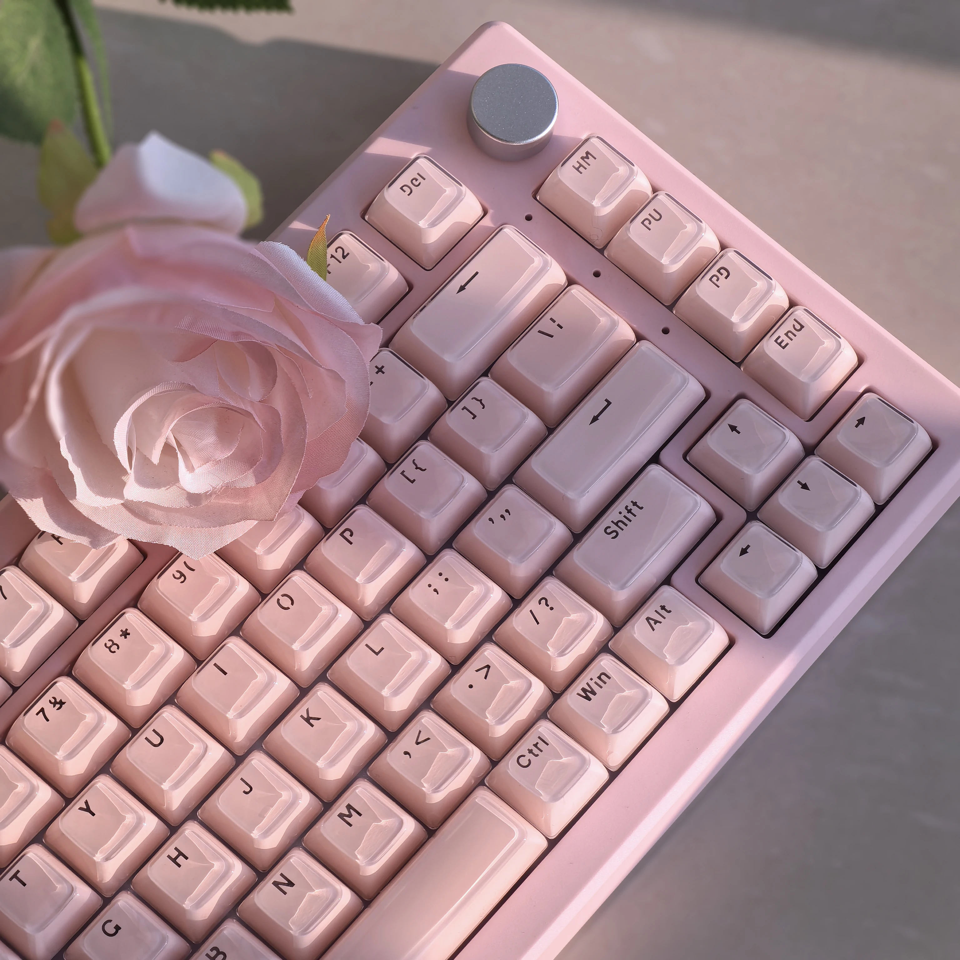 Pink Jelly Keycap Alice Layout Keycap Crystal 135 teclas Pc Translúcido Teclado Key Cap Ansi/Iso Layout Eom Altura