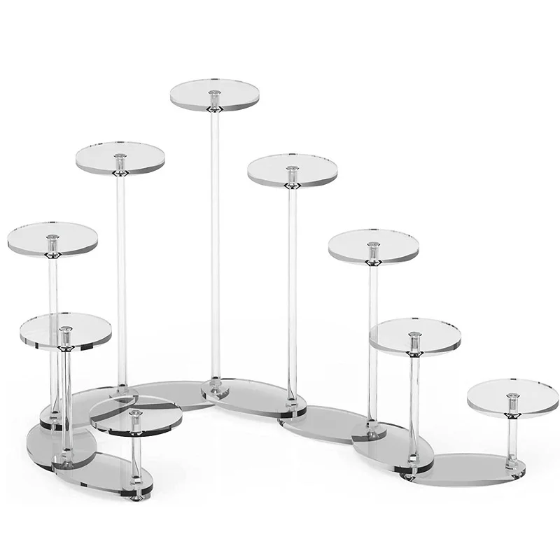 9 Tier Acrylic Cake Display Stand Storage Rack Holder Mini Figures Collectibles Organizer Multi Layer Shelf Stand Birthday Decor
