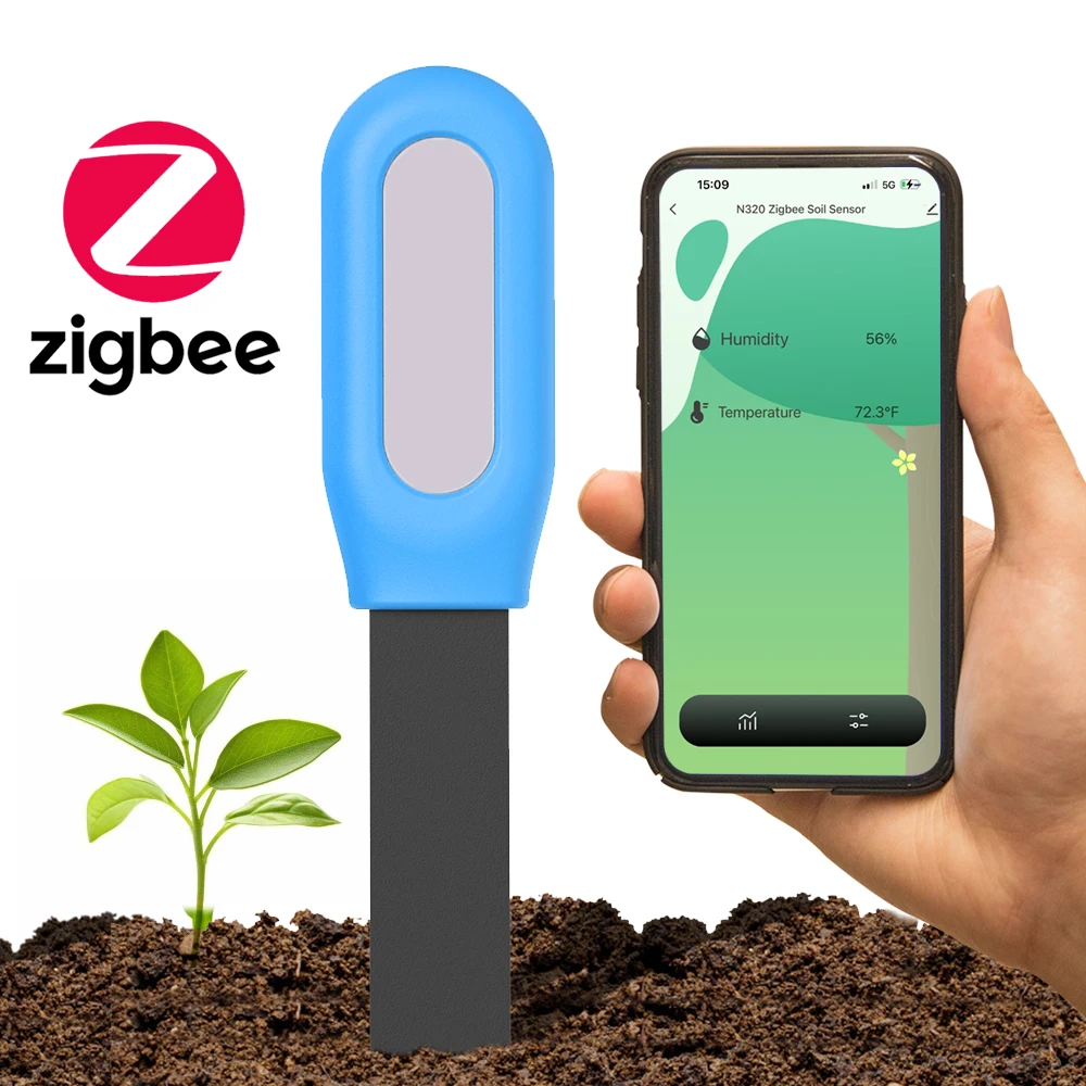 1 قطعة تويا زيجبي التربة الاستشعار الرطوبة درجة الحرارة كاشف الرطوبة الحياة الذكية مساعد المنزل مراقبة الوقت الحقيقي لحديقة النبات