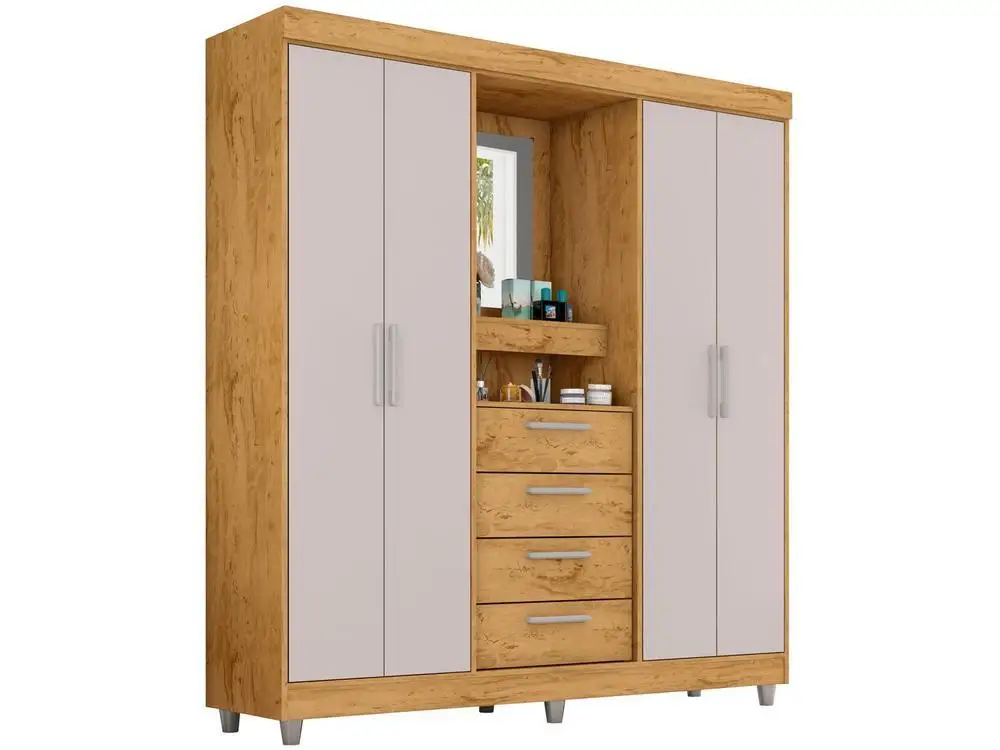 4 Doors Araplac Beijing 4 Doors Wardrobe with Mirror