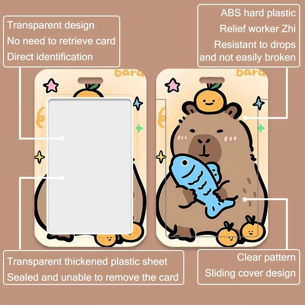 High Quality Multifunctional Card Holder Plastic Capybara Card Case ID Badge Holder School Office