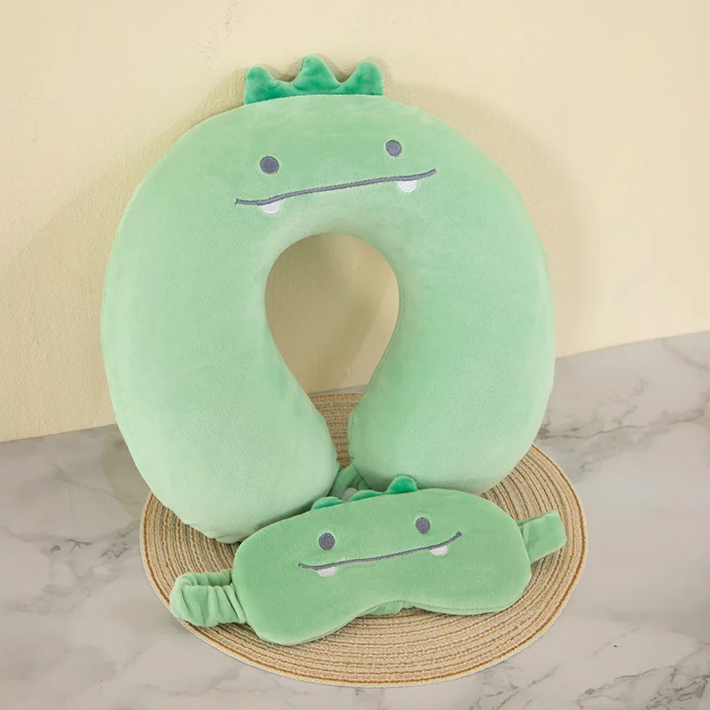 Cartoon Eye Mask U-shaped Pillow Slow Rebound Memory Foam Neck Pillow Car Airplane Travel Neck Pillow Office Nap Pillow