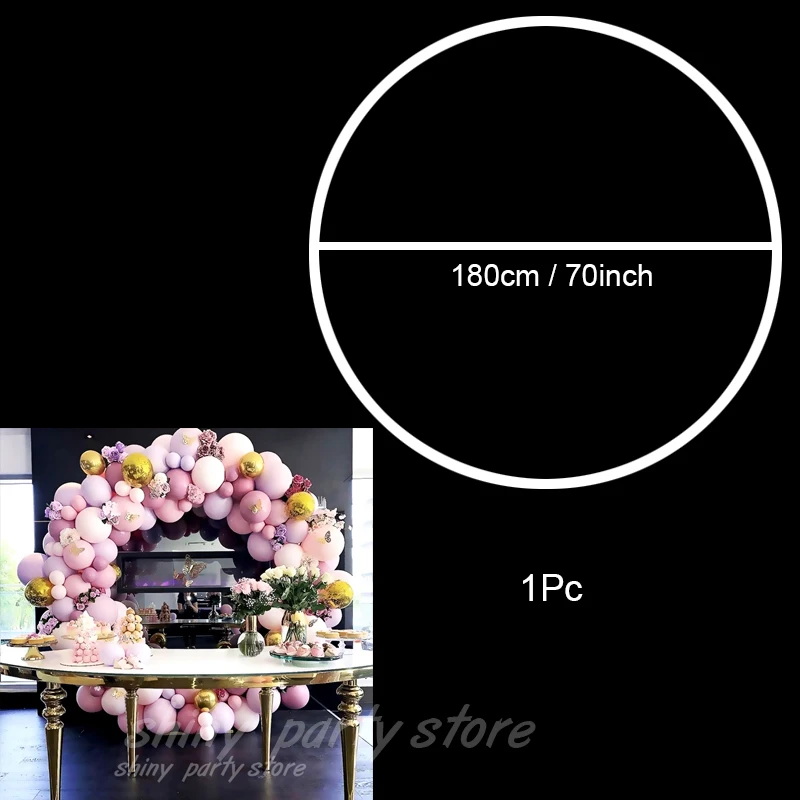 PVC Ring Balloon Arch DIY Wreath Frame Background Holder Circle Ballon Stand Wedding Arch Birthday Party Decor 5M Balloon Chain