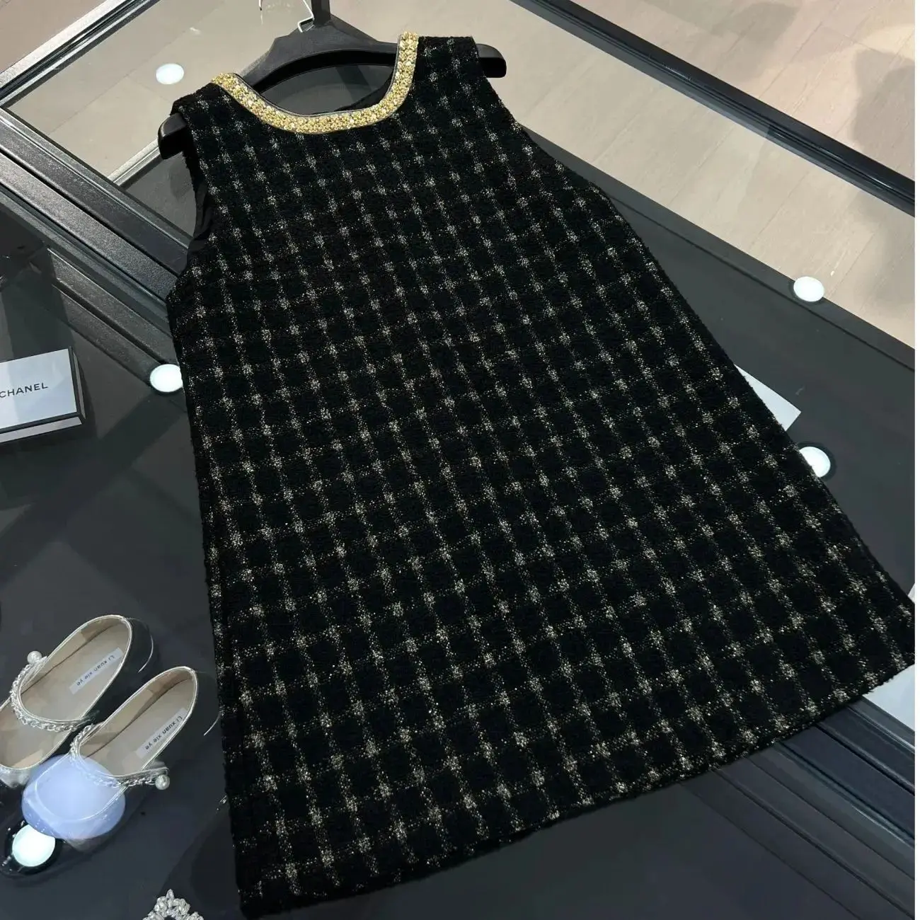 2026 Spring Wool Dress New Sleeveless Premium Vest Beaded Fragrant Celebrity Dresses