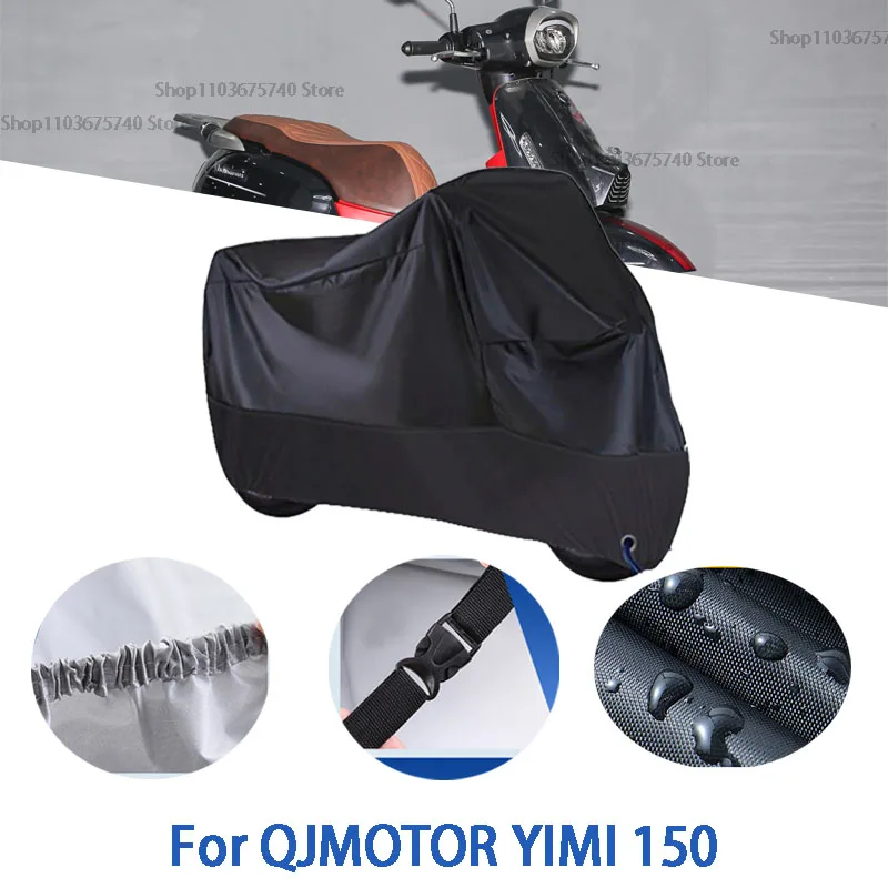 

Полный чехол для мотоцикла QJMOTOR YIMI 150, автомобильный уличный солнцезащитный чехол от пыли и ушей, утолщенный оксфордский чехол, аксессуары