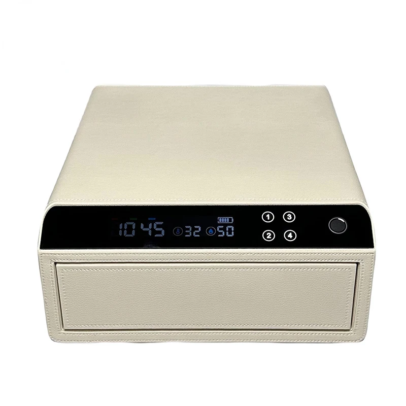 Customizable colors leather monolayer LCD touch screen smart unlocking drawer digital safe box for hotels