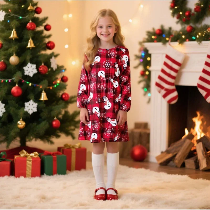 

2025 Christmas Series Girls Casual Long Skirt
