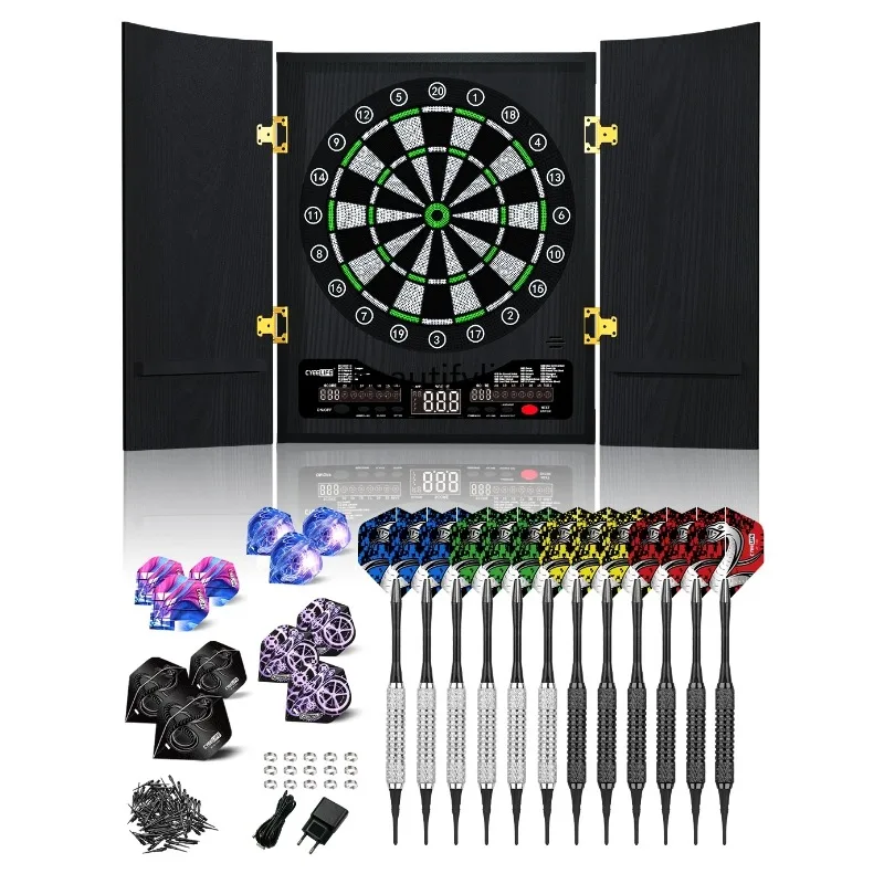 A49 18-Inch electronic dart board household set high-end wooden box professional dart board scoring dart machine