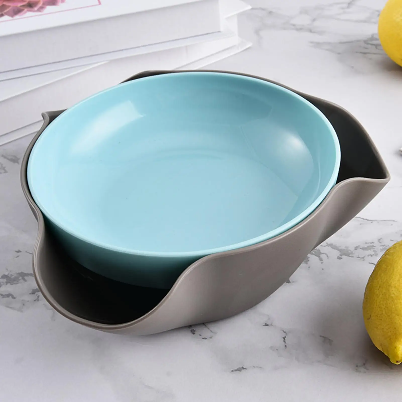 Snack Bowls Double Dish Nut Bowl Food Waste Compartment Shell Storage Snack for Pistachios Cherries Popcorn Soybeans Fruits