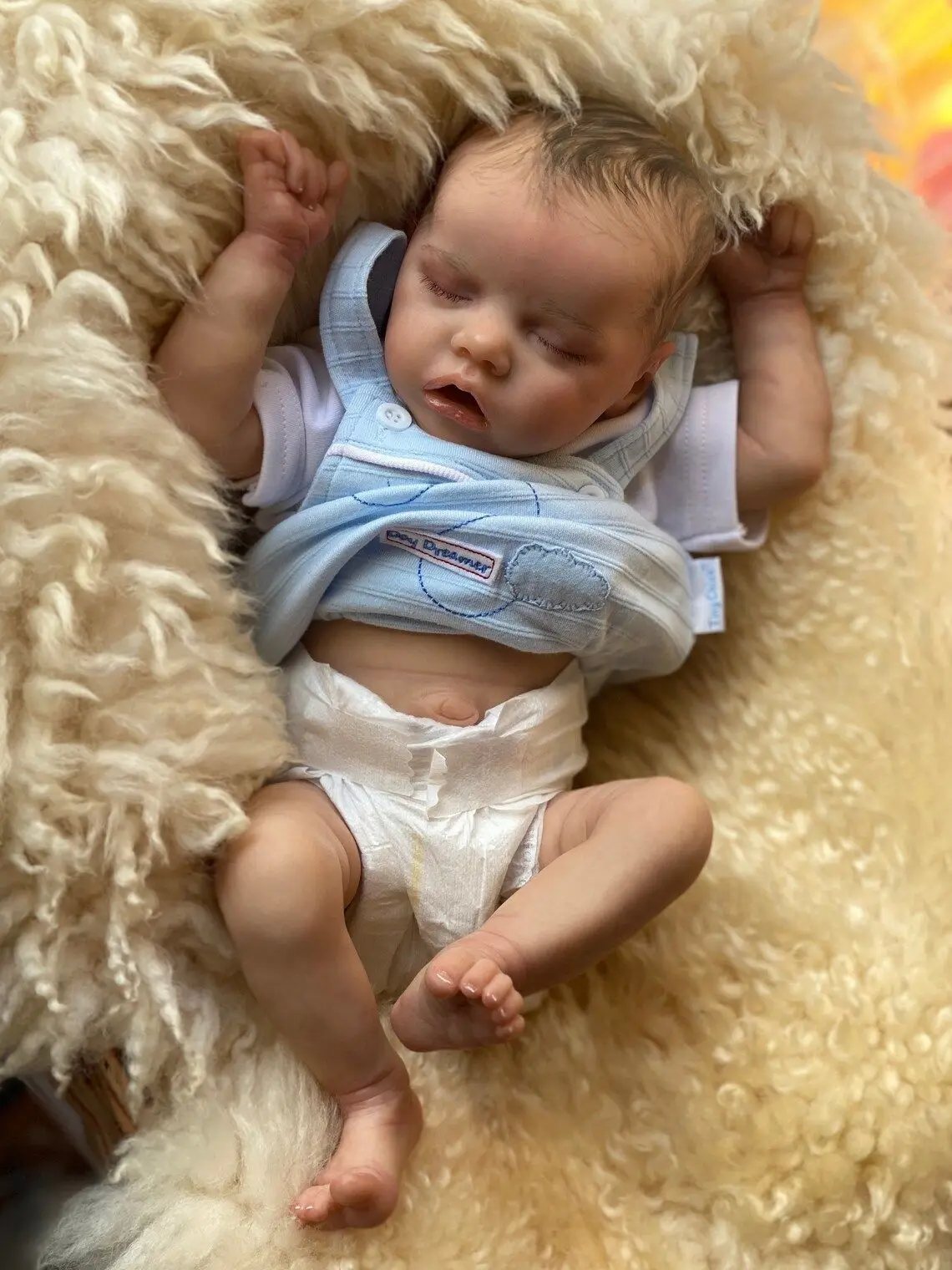 Finished Painted Bebe Reborn Dolls 48CM TWINB Full Body Silicone Baby Girl Doll Hand-details Paint with Visible Veins 3D Skin