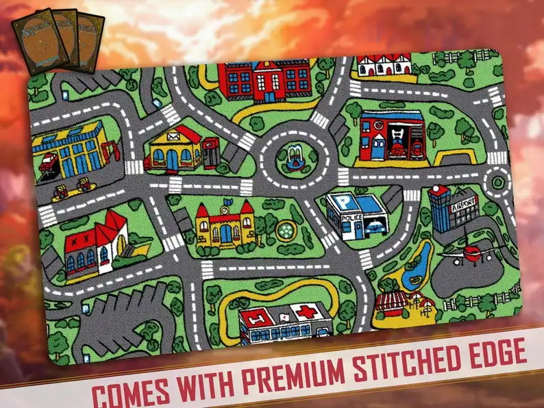 

Nostalgia City Inspired Playmat Flesh and Blood 24" X 14" Inches 600 X 350 Mm Gaming Mouse Pad Desk Pad Pc Gamer Mouse Mat