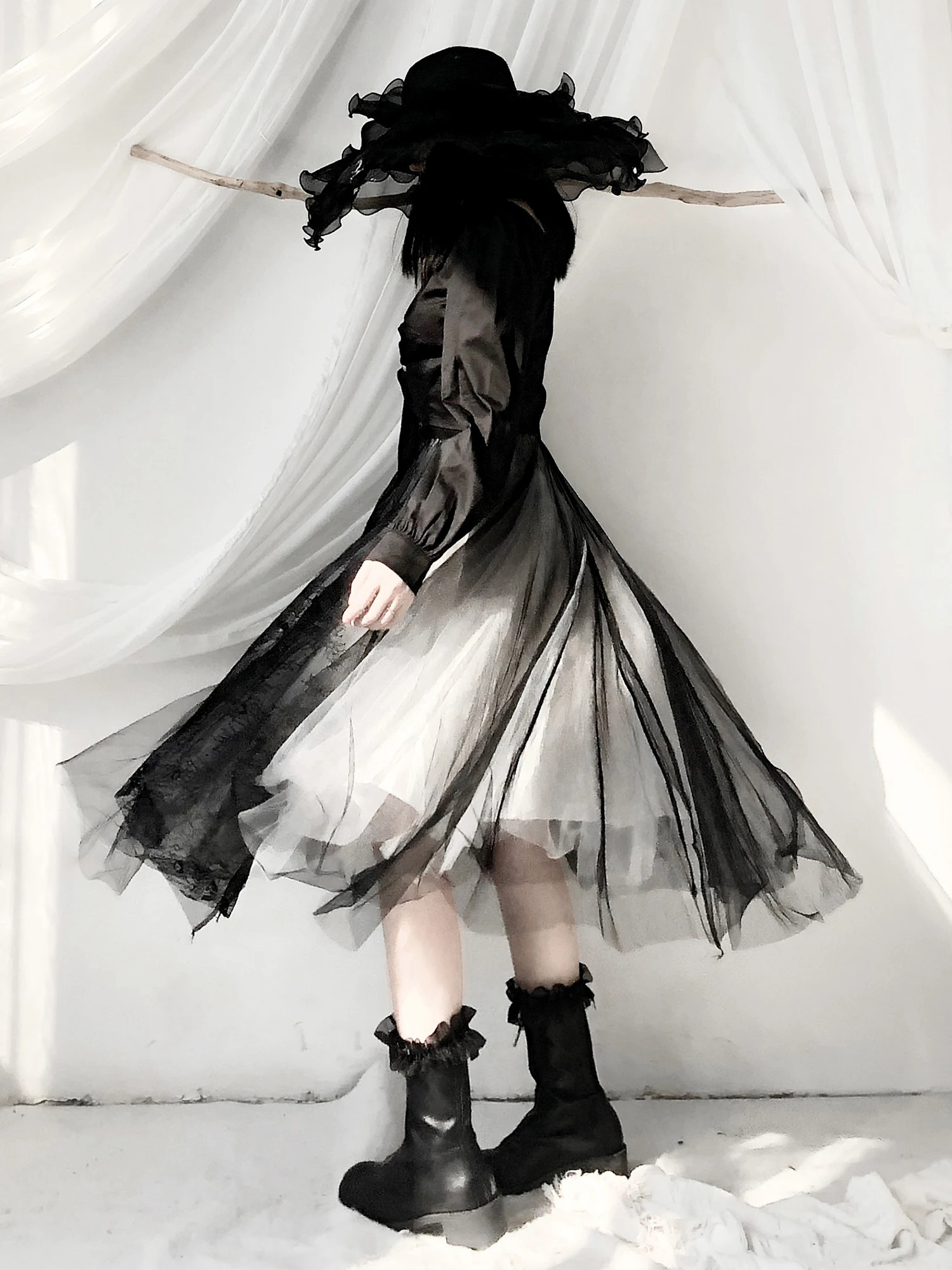 Dark Gothic Style Niche Tulle Skirt Skirt for Women