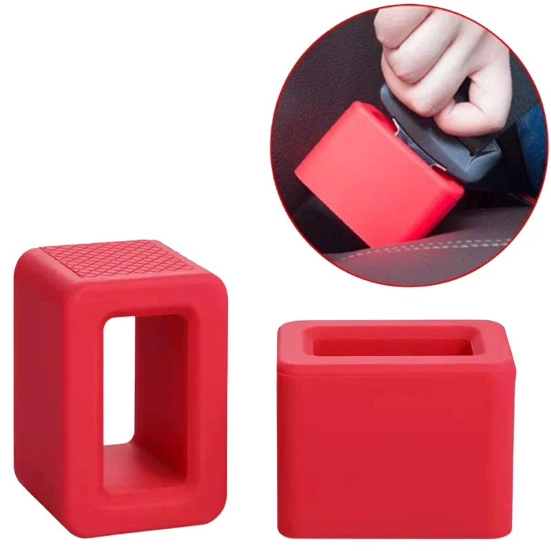 Car Safety Belt Buckle Holder Silicon Buckle Protective Cover Auto Seat Belt In Upright Position Universal Interior Accessories