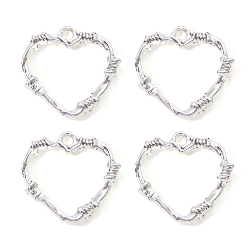 20pcs New Heart Alloy Charms Romantic Unique Love Unwavering Pendants For Making Handmade Findings Accessories Necklace Jewelry