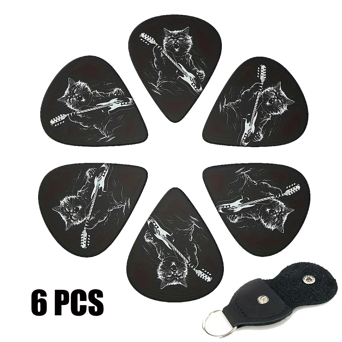 Miwayer 6 قطع من أعواد الجيتار الأصلية 0.46/0.71/1.00 مم، مطبوعة على الوجهين، أعواد الجيتار/هدية مثالية لمحبي الموسيقى