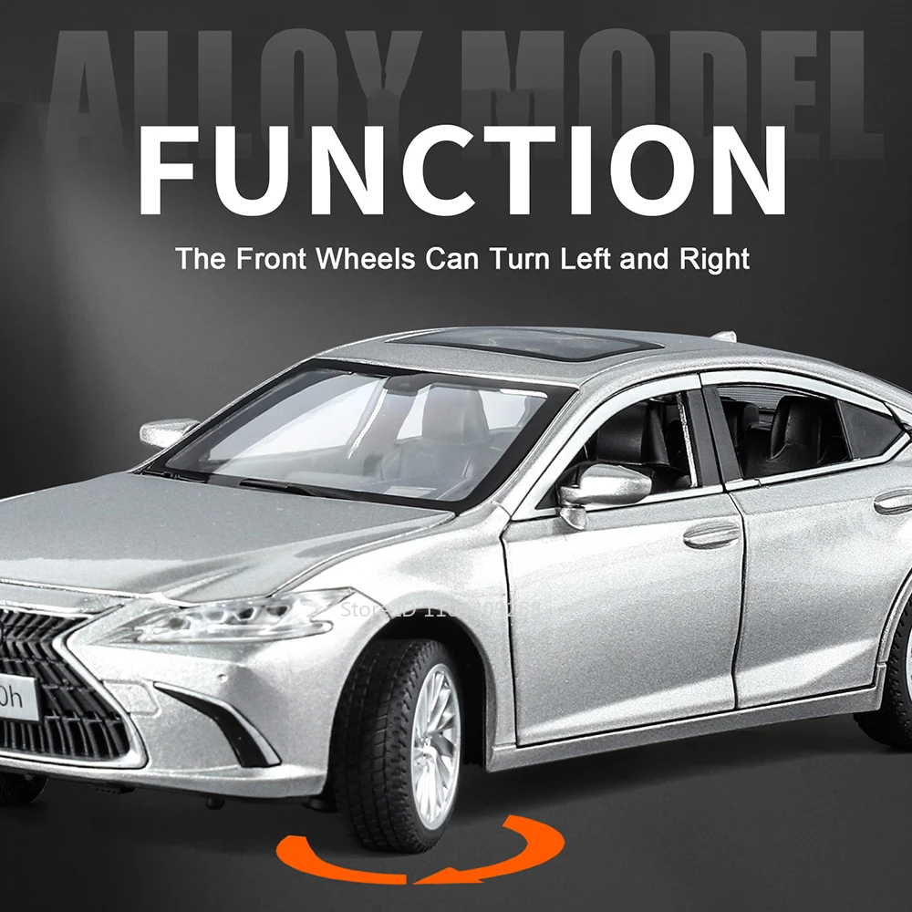 Maßstab 1:24 ES300H LM300H Automodell Spielzeug Sound Licht Zurückziehen Türen Geöffnete Sportwagen Modelle Weihnachtsgeschenke für Kinder