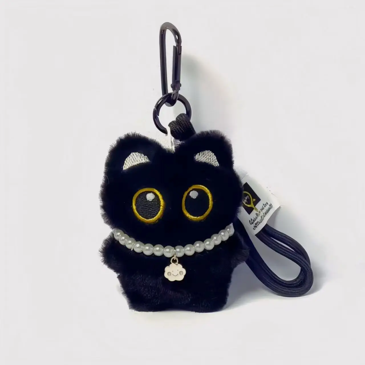 Yupsk 6/1 Stück süße Plüsch schwarze Katze Puppe Spielzeug Schlüsselanhänger Tasche Anhänger Charms Kawaii Schlüsselanhänger Zubehör für Frauen Paare Geschenk