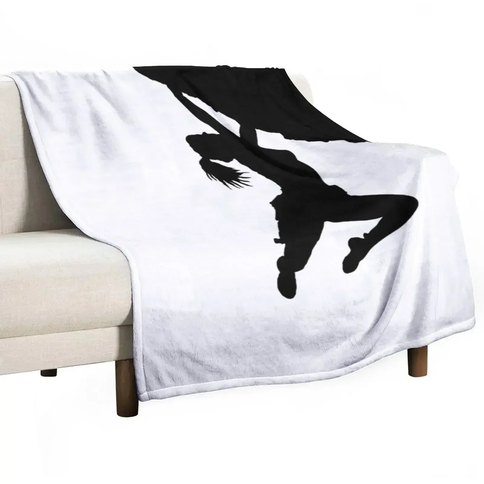 girl bouldering silhouette Throw Blanket Retros Soft Big Kid'S Blankets