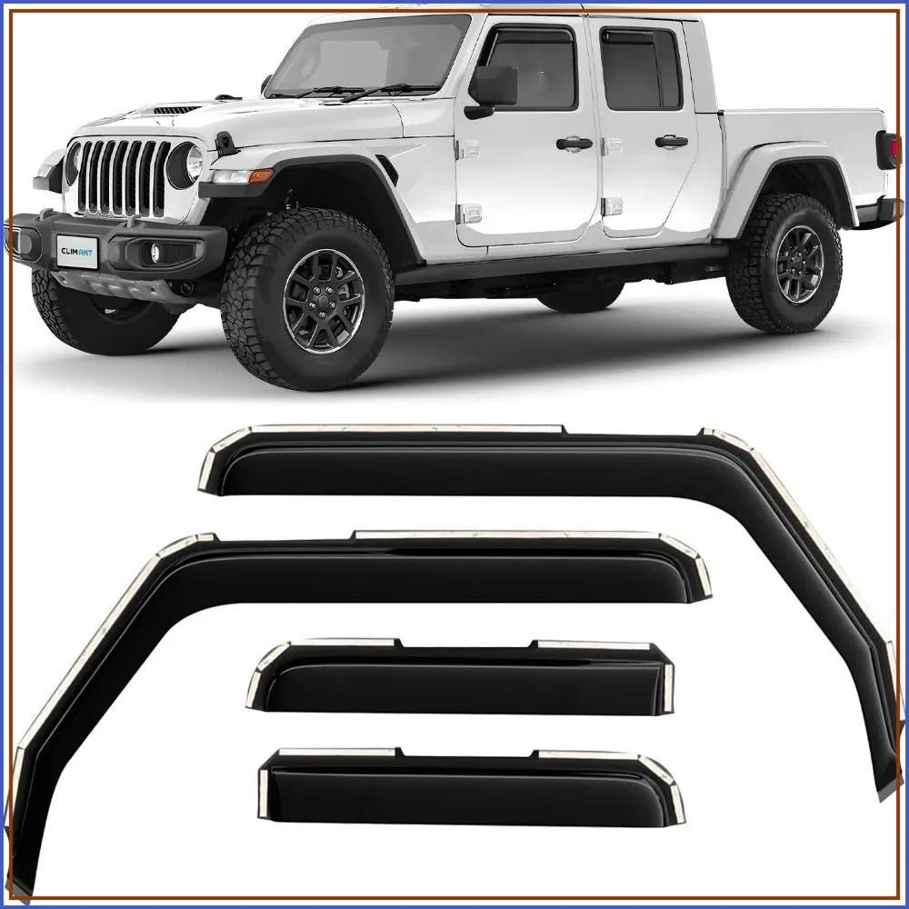 

In-Channel Rain Guards for Jeep Gladiator 2020-2026, Original Window Deflectors, Vent Visors, 4pcs