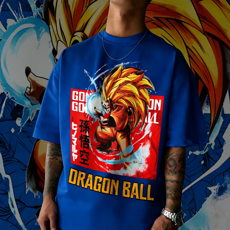 2026 Neues Sommer-T-Shirt zum 40. Jubiläum von Dragon Ball mit Kakarot-Aufdruck, 100% Baumwolle, Anime-Print, Übergröße, Lässige Streetwear, Unisex, Y2k
