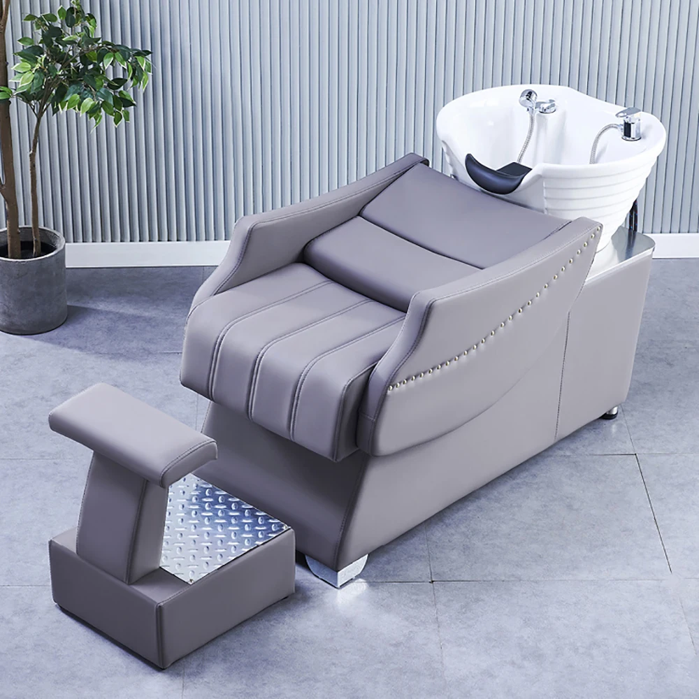 Fashion Nordic Shampoo Bed Simple Unique Modern Luxury Shampoo Recliner Massage Ergonomic Cadeira De Barbearia Salon Furniture