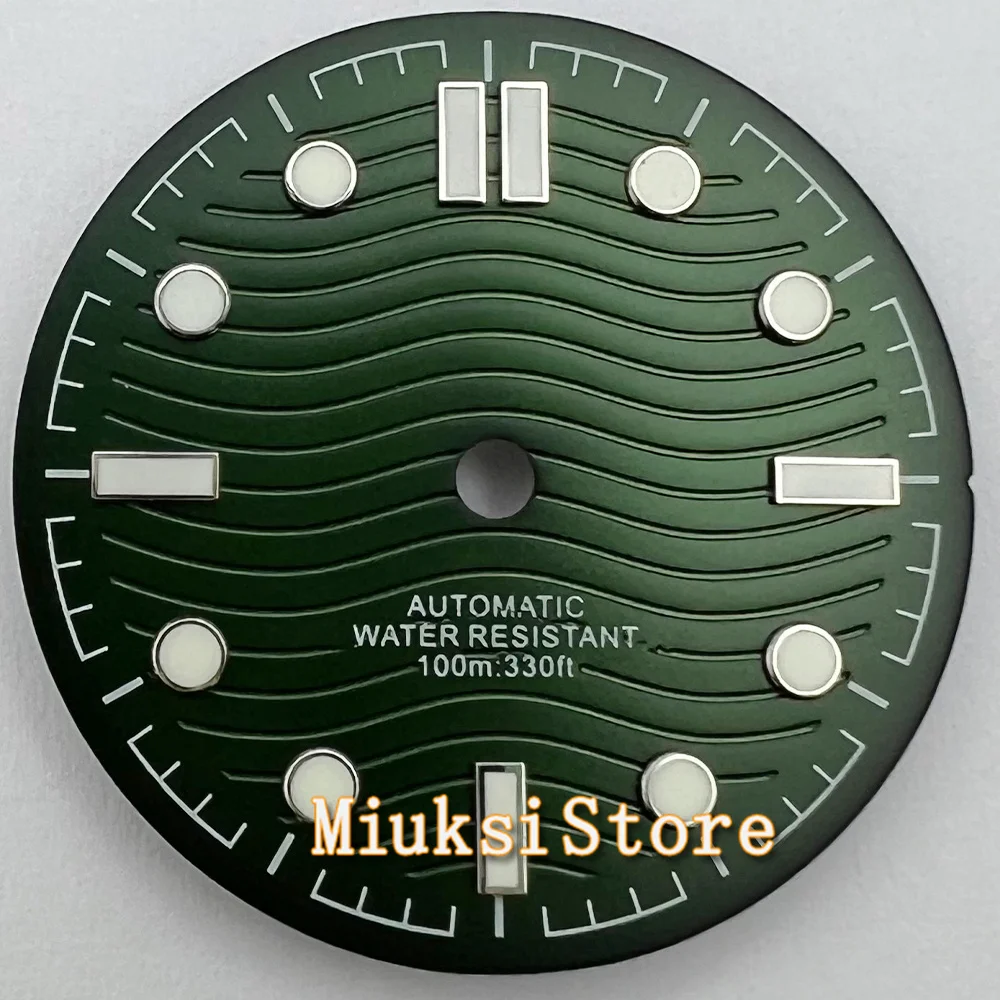 31mm Dial black blue green silver watch dial luminous fit NH35 NH36 ETA2824 2836 Miyota8215 DG2813 3804 PT5000 movement No date