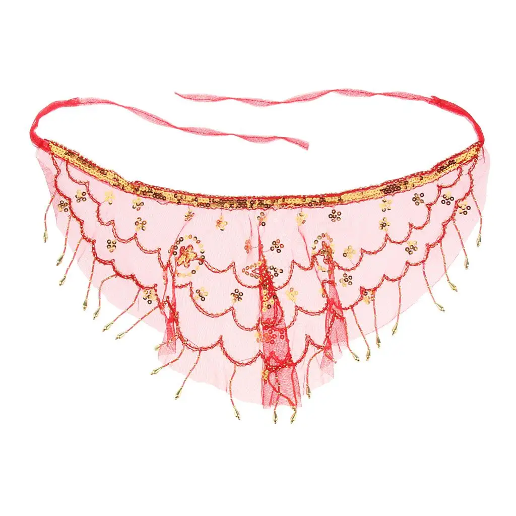 Belly Dance Face Veil Mesh Beaded Edge Chiffon Plum Blossom Adjustable Mask for Professional Performance Oriental Dance Show