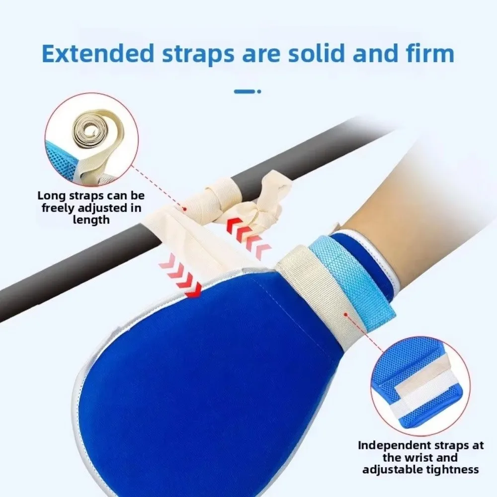 Breathable Anti-scratch Gloves Adjustable Detachable Restraint Glove Patient Safety Fastening Strap Hand Control Gloves