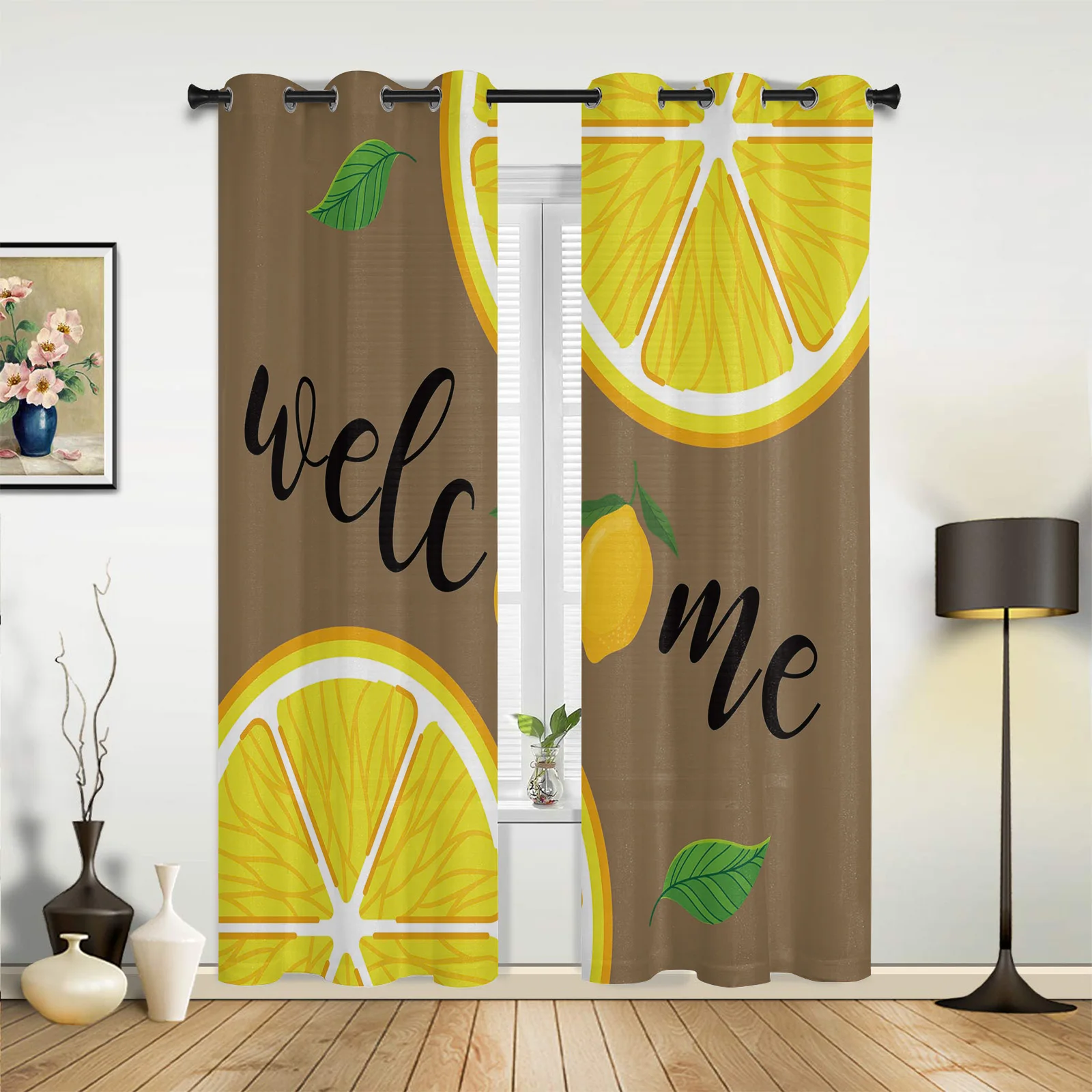 Lemon Fruit Fresh Valance Curtains Luxury Curtain Valance Sheer Window Curtains For Kitchen Living Room Garden Pergola