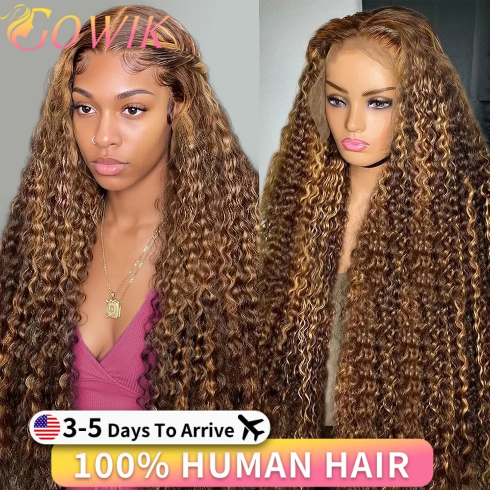 250 الكثافة تسليط الضوء على أومبير مجعد 13x6 الدانتيل الباروكة الأمامية الشعر البشري 13x6 البرازيلي 100% موجة عميقة Hd الدانتيل أمامي خصلات الشعر المستعار الإنسان