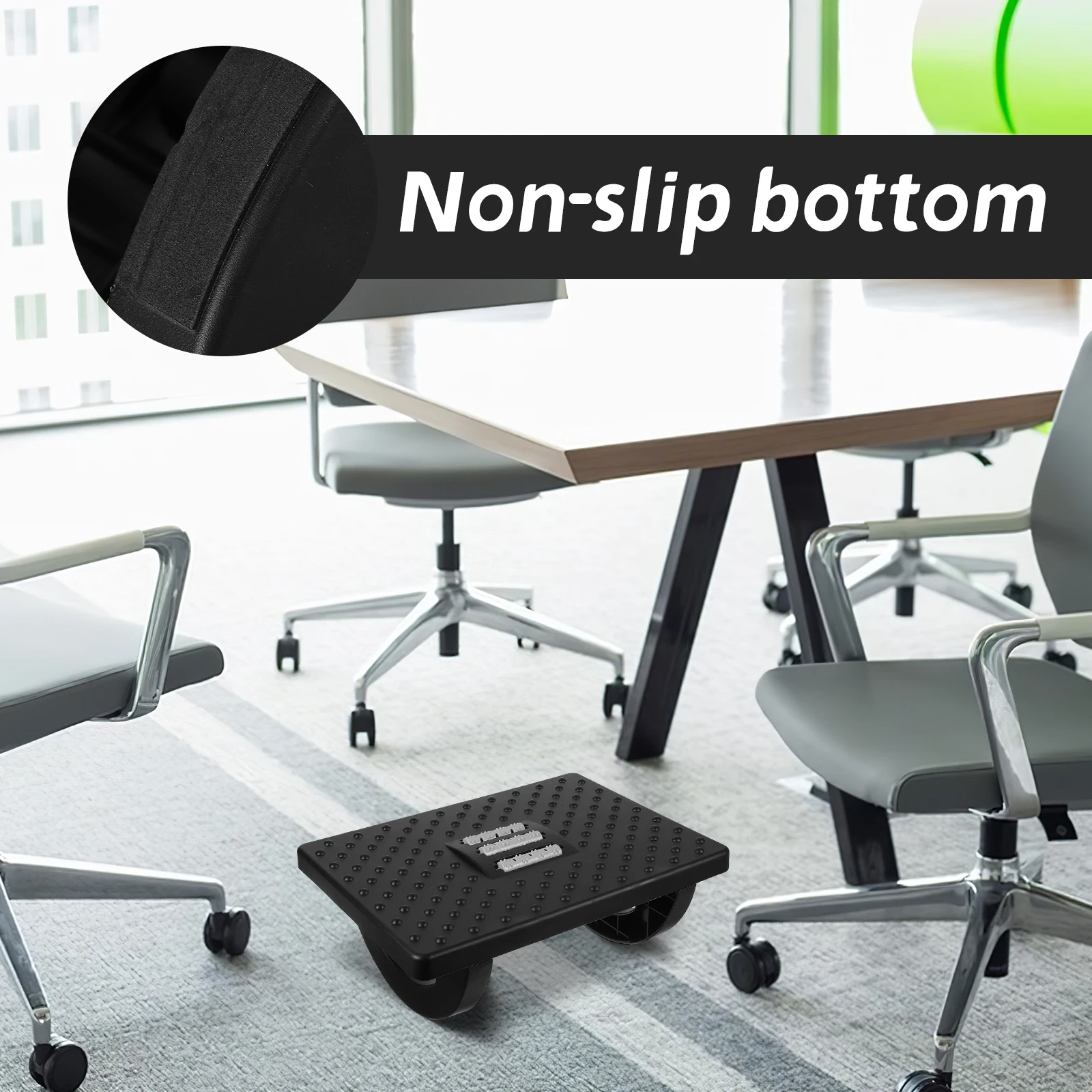 

Footrest Stool Footrest Desk Non-slip Black Rocking Material Leg Rest Leg Rest Under Desk Step Stools