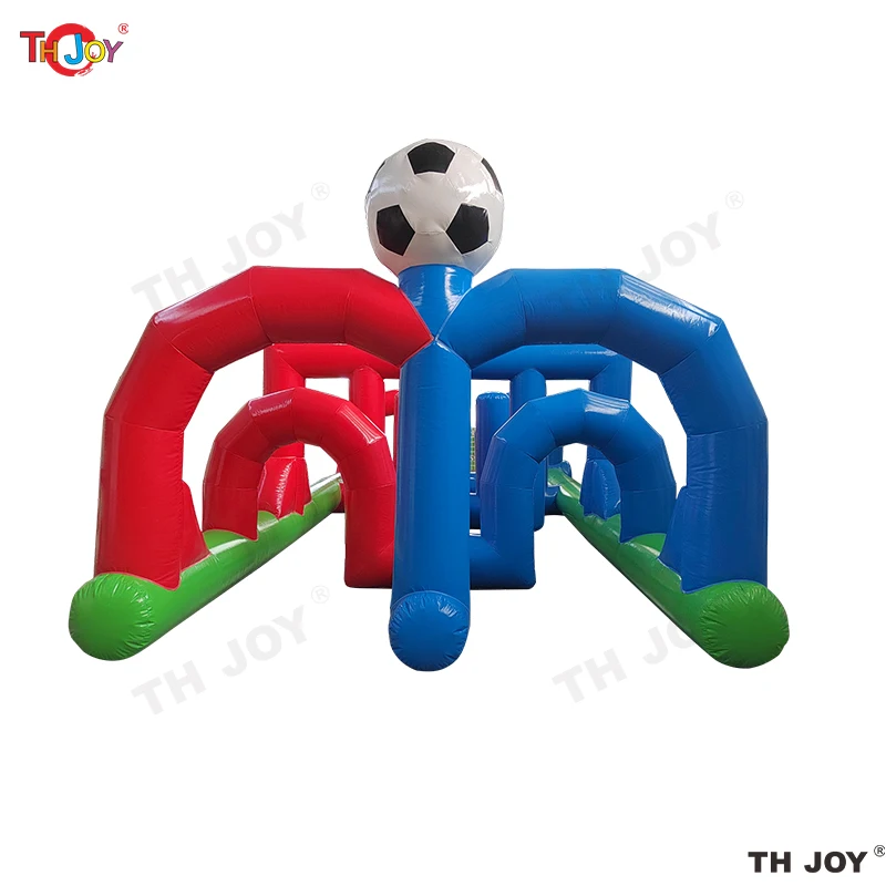 14mロングサッカードリブル＆シュートインフレータブルフットボールチャレンジゲーム