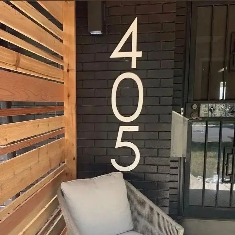 

Modern House Numbers 16 inch Letters Large Glossy Address Numbers White Mirror Acrylic Anti-ultraviolet House Sign Garden