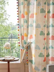 NEW Cute Cartoon Children's Curtains Customized Boy and Girl Room Bedroom semi-opaque Cotton Linen curtain Printed Colorful