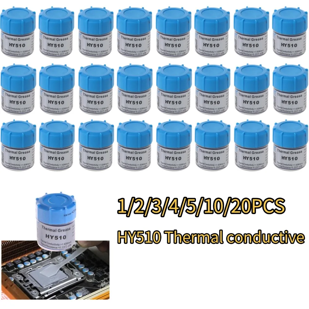 1/-10 Stück 10g HY510 Silikon-Wärmeleitpaste CPU-Wärmeleitpaste für Leitfähiges Fett Kühlkörper CPU GPU Chipsatz Notebook-Kühlung