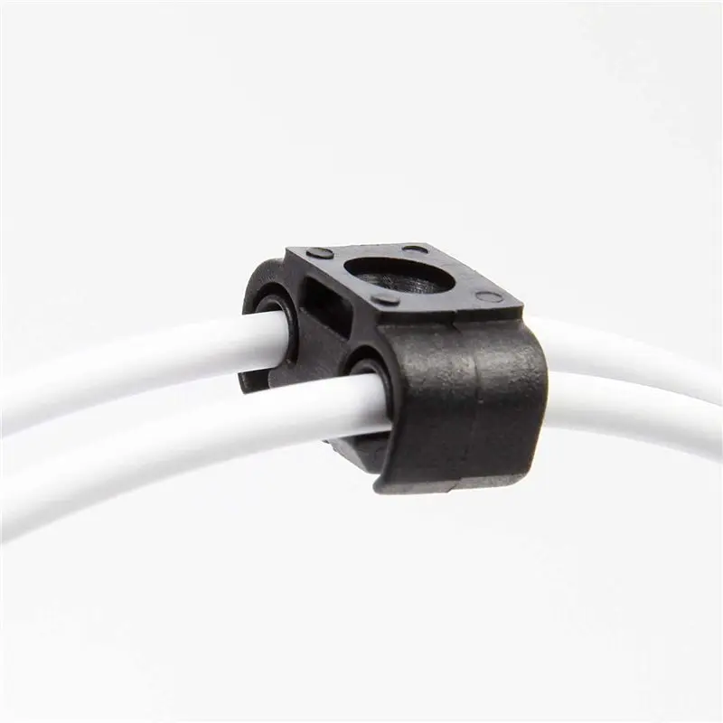 Precise 200PCS 2 Point Brake Pipe Line Retaining Clip Holder Bracket 811611797 Double Conduit Base Brake Cable Clip 4.75Mm Black
